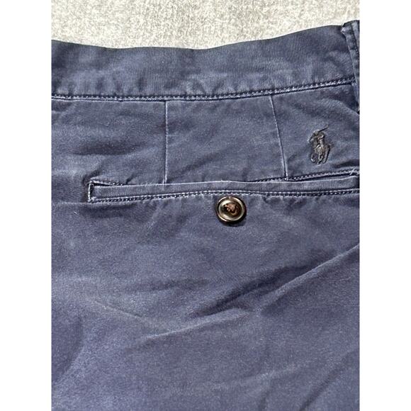 Polo Ralph Lauren Shorts Mens W34 Stretch Classic Fit Navy Blue Chino Golf - Picture 13 of 14